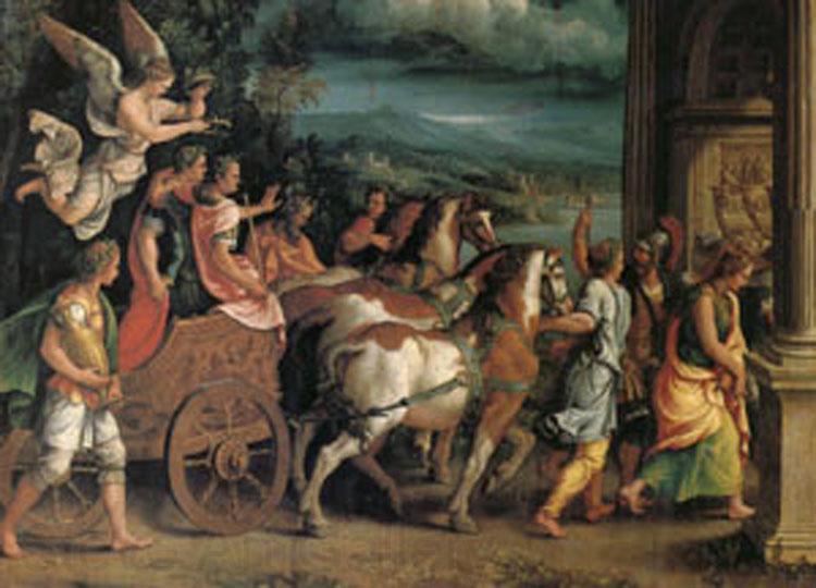Giulio Romano The Triumph o Titus and Vespasian (mk05) Spain oil painting art
